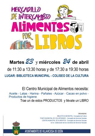 Mercadillo de Intercambio Alimentos por Libros